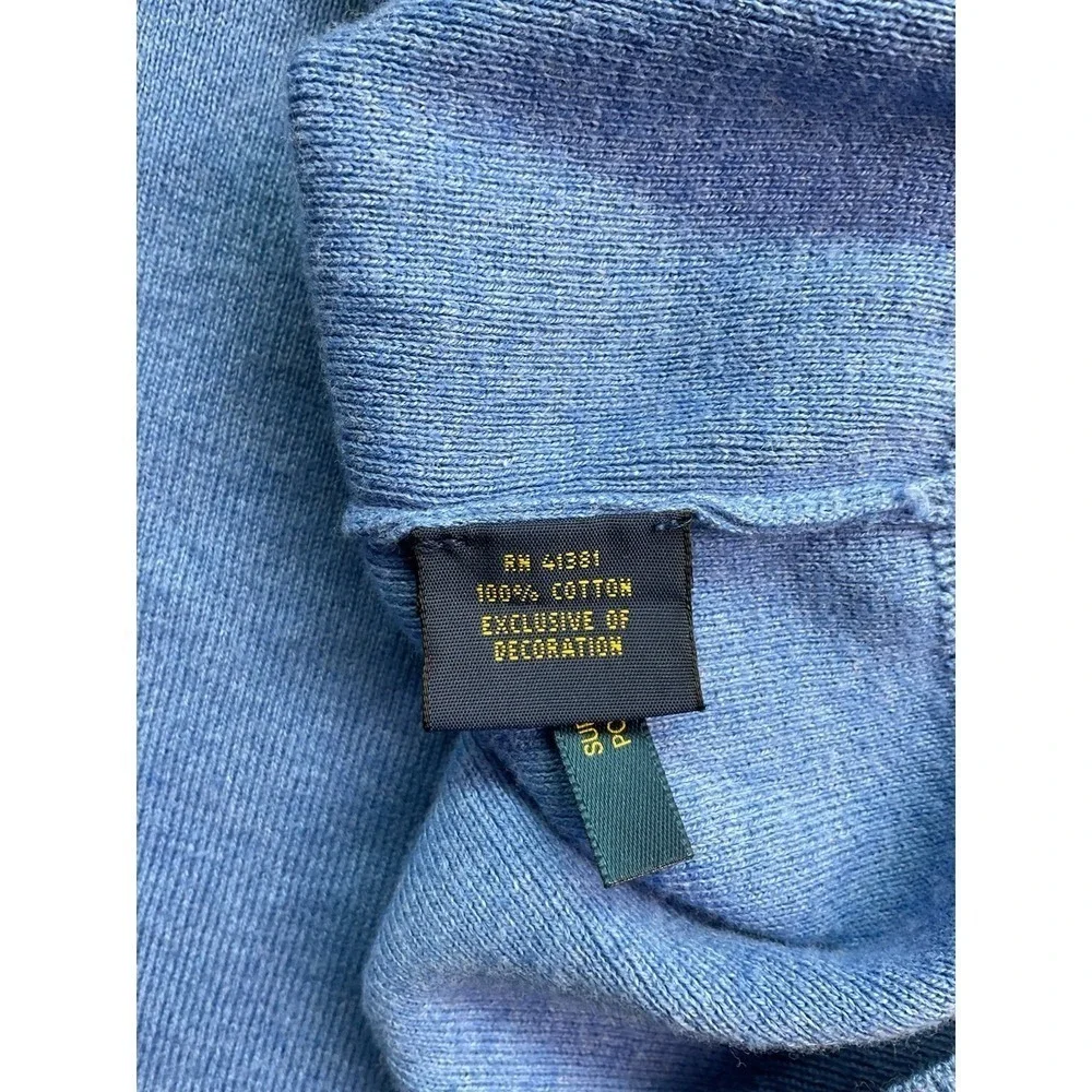 Polo Ralph Lauren 100% Pima Cotton V-Neck Summer Sweater Pullover XL Preppy